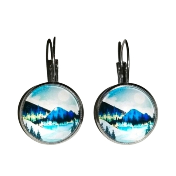 Handcrafted Mountain Earrings - Picture 1 of 4